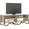 Image de vidaXL Meuble TV chêne sonoma 122x34x41 cm bois d'ingénierie, support TV, buffet TV, meuble multimédia, banc TV, meuble 848570
