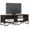 Image de vidaXL Meuble TV chêne marron 122x34x41 cm bois d'ingénierie, support TV, buffet TV, meuble multimédia, banc TV, meuble 848573