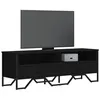 Image de vidaXL Meuble TV noir 122x34x41 cm bois d'ingénierie, support TV, buffet TV, meuble multimédia, banc TV, meuble hifi, centre 848579