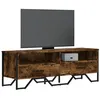 Image de vidaXL Meuble TV chêne fumé 122x34x41 cm bois d'ingénierie, support TV, buffet TV, meuble multimédia, banc TV, meuble hifi, 848581