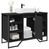 Image de vidaXL Armoire lavabo de salle de bain noir 91x35x60 cm, placard lavabo de salle de bain, meubles de salle de bain, meuble 848664