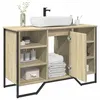 Image de vidaXL Armoire lavabo de salle de bain chêne sonoma 91x35x60 cm, placard lavabo de salle de bain, meubles de salle de bain, 848665