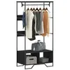 Image de vidaXL Armoire noir 90x50x180 cm bois d’ingénierie, armoire de rangement, organisateur de garde-robe, armoire, placard, 848669