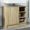 Image de vidaXL Armoire d'évier chêne sonoma 63x29x55 cm bois d'ingénierie, armoire de salle de bain, armoire de rangement salle de 848131