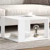 Image de vidaXL Table basse blanc 51,5x51,5x30 cm bois d'ingénierie, table d'appoint, table de salon, table latérale, bout de canapé, 848136