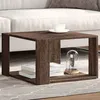 Image de vidaXL Table basse chêne marron 51,5x51,5x30 cm bois d'ingénierie, table d'appoint, table de salon, table latérale, bout de 848142