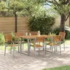 Image de vidaXL Ensemble de salle à manger de jardin 7 pièces en bois d'acacia et métal 3284344