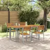 Image de vidaXL Ensemble de salle à manger de jardin 5 pièces en bois massif d'acacia et métal 3284345