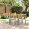 Image de vidaXL Ensemble de salle à manger de jardin 5 pièces en acier gris et bois d'acacia 3284353