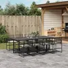 Image de vidaXL Ensemble à manger de jardin 9pcs coussins noir résine tressée, ensemble à manger d'extérieur, meuble à manger de 3295010