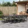 Image de vidaXL Ensemble à manger de jardin 13 pcs coussins noir résine tressée, ensemble à manger d'extérieur, meuble à manger 3295015