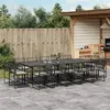 Image de vidaXL Ensemble à manger de jardin 15 pcs coussins noir résine tressée, ensemble à manger d'extérieur 3295016