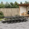 Image de vidaXL Ensemble à manger de jardin 17 pcs coussins noir résine tressée, ensemble à manger d'extérieur, meuble à manger 3295022