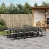Image de vidaXL Ensemble à manger de jardin 13 pcs coussins noir résine tressée, ensemble à manger d'extérieur, meuble à manger 3295027