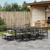Image de vidaXL Ensemble à manger de jardin 13 pcs coussins noir résine tressée, ensemble à manger d'extérieur, meuble à manger 3295030