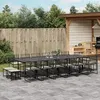 Image de vidaXL Ensemble à manger de jardin 17 pcs coussins noir résine tressée, ensemble à manger d'extérieur, meuble à manger 3295032