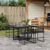 Image de vidaXL Ensemble à manger de jardin 5 pcs Noir Résine tressée, ensemble de salle à manger d'extérieur, meuble de salle à 3295033