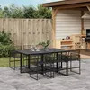 Image de vidaXL Ensemble à manger de jardin 7 pcs Noir Résine tressée, ensemble de salle à manger d'extérieur, meuble de salle à 3295034