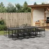 Image de vidaXL Ensemble à manger de jardin 11 pcs noir résine tressée, ensemble de salle à manger d'extérieur 3295036