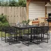Image de vidaXL Ensemble à manger de jardin 9 pcs Noir Résine tressée, ensemble de salle à manger d'extérieur, meuble de salle à 3295038