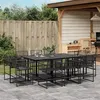 Image de vidaXL Ensemble à manger de jardin 11 pcs noir résine tressée, ensemble de salle à manger d'extérieur, meuble de salle à 3295039