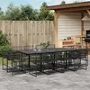 Image de vidaXL Ensemble à manger de jardin 13 pcs noir résine tressée, ensemble de salle à manger d'extérieur 3295040