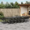 Image de vidaXL Ensemble à manger de jardin 17 pcs noir résine tressée, ensemble de salle à manger d'extérieur 3295042