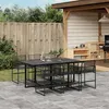 Image de vidaXL Ensemble à manger de jardin 7 pcs Noir Résine tressée, ensemble à manger d'extérieur, meuble à manger de jardin, 3295049
