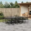 Image de vidaXL Ensemble à manger de jardin 11 pcs noir résine tressée, ensemble à manger d'extérieur, meuble à manger de jardin, 3295051