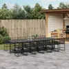 Image de vidaXL Ensemble à manger de jardin 13 pcs noir résine tressée, ensemble à manger d'extérieur, meuble à manger de jardin, 3295052