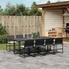 Image de vidaXL Ensemble à manger de jardin 9pcs coussins noir résine tressée, ensemble à manger d'extérieur, meuble à manger de 3295060