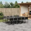 Image de vidaXL Ensemble à manger de jardin 11 pcs coussins noir résine tressée, ensemble à manger d'extérieur 3295061