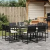 Image de vidaXL Ensemble à manger de jardin 9pcs coussins noir résine tressée, ensemble à manger d'extérieur, meuble à manger de 3295063