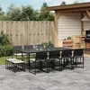 Image de vidaXL Ensemble à manger de jardin 13 pcs coussins noir résine tressée, ensemble à manger d'extérieur, meuble à manger de 3295070