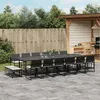 Image de vidaXL Ensemble à manger de jardin 17 pcs coussins noir résine tressée, ensemble à manger d'extérieur, meuble à manger 3295072