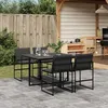 Image de vidaXL Ensemble à manger de jardin avec coussins 5 pcs noir textilène, ensemble à manger d'extérieur, meuble à manger de 3295073