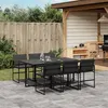 Image de vidaXL Ensemble à manger de jardin 7 pcs avec coussins noir textilène, ensemble à manger d'extérieur, meuble à manger de 3295074