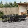 Image de vidaXL Ensemble à manger de jardin avec coussins 15 pcs noir textilène, ensemble à manger d'extérieur, meuble à manger 3295081