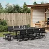 Image de vidaXL Ensemble à manger de jardin avec coussins 13 pcs noir textilène, ensemble à manger d'extérieur, meuble à manger de 3295085