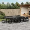 Image de vidaXL Ensemble à manger de jardin avec coussins 17 pcs noir textilène, ensemble à manger d'extérieur, meuble à manger 3295087
