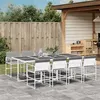 Image de vidaXL Ensemble à manger de jardin avec coussins 9 pcs blanc textilène, ensemble à manger d'extérieur, meuble à manger de 3295090
