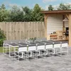 Image de vidaXL Ensemble à manger de jardin avec coussins 13pcs blanc textilène, ensemble à manger d'extérieur, meuble à manger 3295092