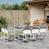 Image de vidaXL Ensemble à manger de jardin avec coussins 11pcs blanc textilène, ensemble à manger d'extérieur, meuble à manger de 3295094