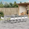 Image de vidaXL Ensemble à manger de jardin avec coussins 15pcs blanc textilène, ensemble à manger d'extérieur 3295096
