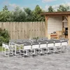 Image de vidaXL Ensemble à manger de jardin avec coussins 17pcs blanc textilène, ensemble à manger d'extérieur, meuble à manger 3295097