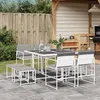 Image de vidaXL Ensemble à manger de jardin avec coussins 9 pcs blanc textilène, ensemble à manger d'extérieur, meuble à manger de 3295098