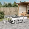 Image de vidaXL Ensemble à manger de jardin avec coussins 13pcs blanc textilène, ensemble à manger d'extérieur, meuble à manger de 3295100