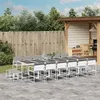Image de vidaXL Ensemble à manger de jardin avec coussins 17pcs blanc textilène, ensemble à manger d'extérieur, meuble à manger 3295102
