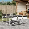 Image de vidaXL Ensemble à manger de jardin avec coussins 7 pcs blanc textilène, ensemble à manger d'extérieur, meuble à manger de 3295104
