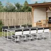 Image de vidaXL Ensemble à manger de jardin avec coussins 11pcs blanc textilène, ensemble à manger d'extérieur, meuble à manger de 3295106